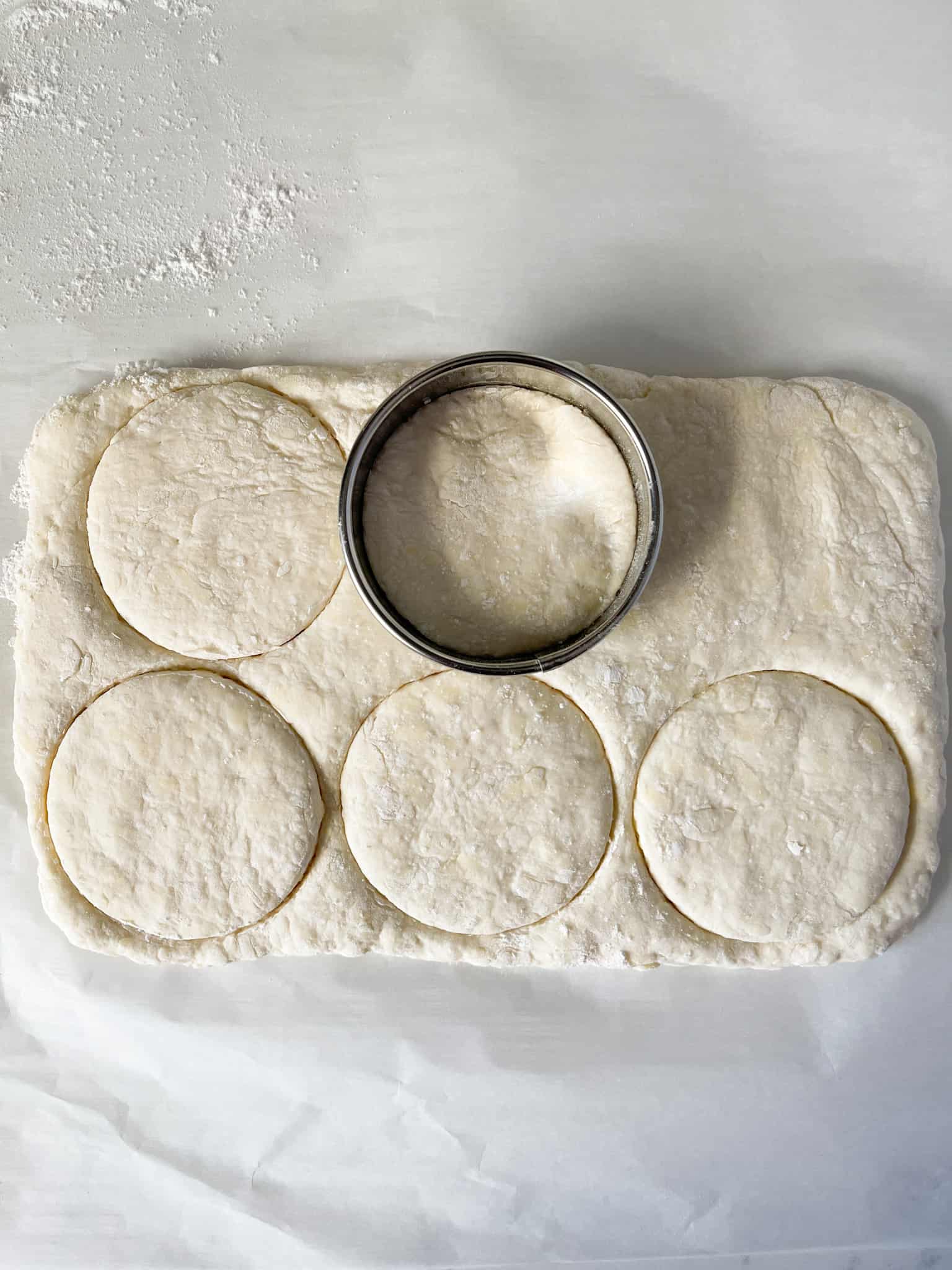 Buttermilk biscuits with biscuit cutter