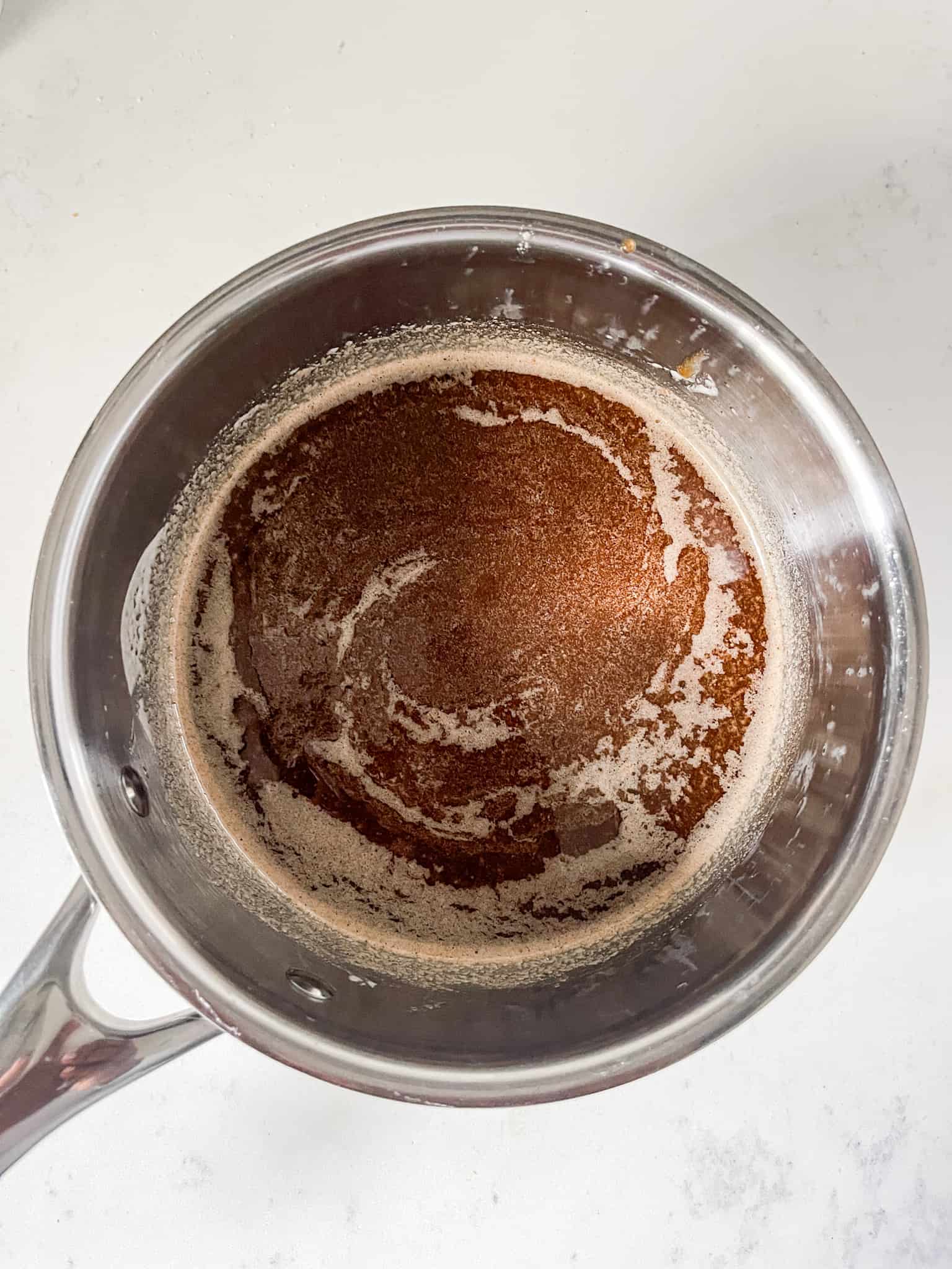 Brown butter with sugar and spices mixed together.