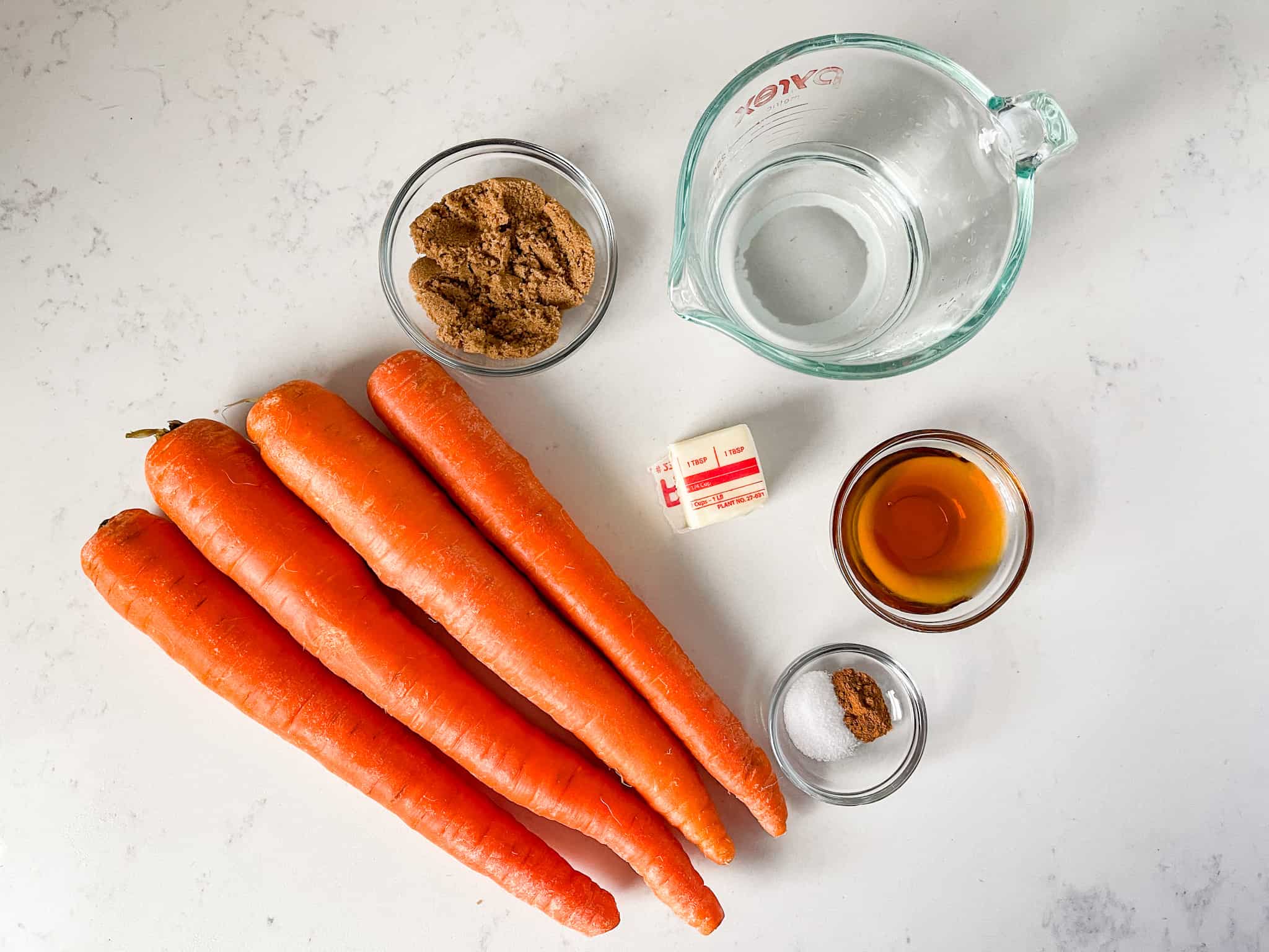 Ingredients for Glazed Carrots