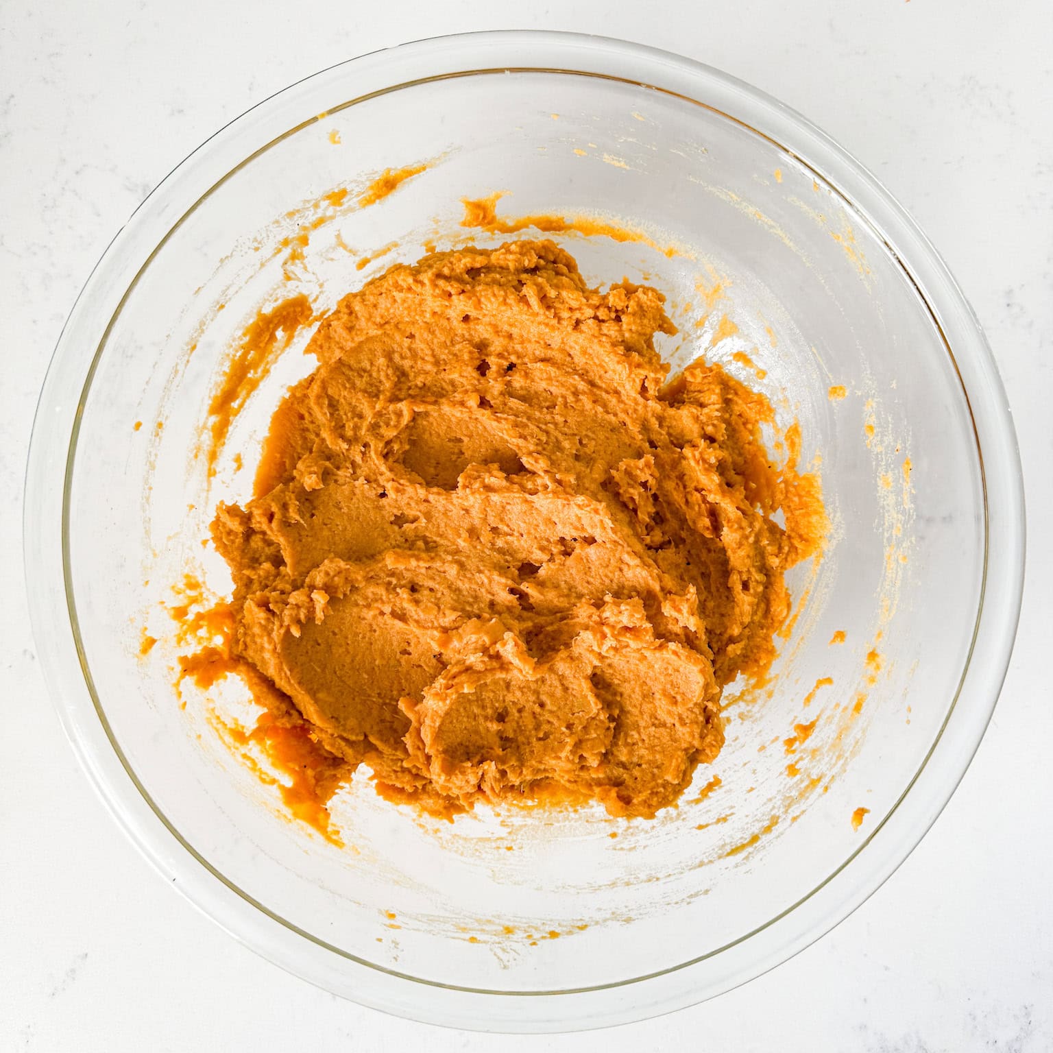 Sweet potatoes mashed together.